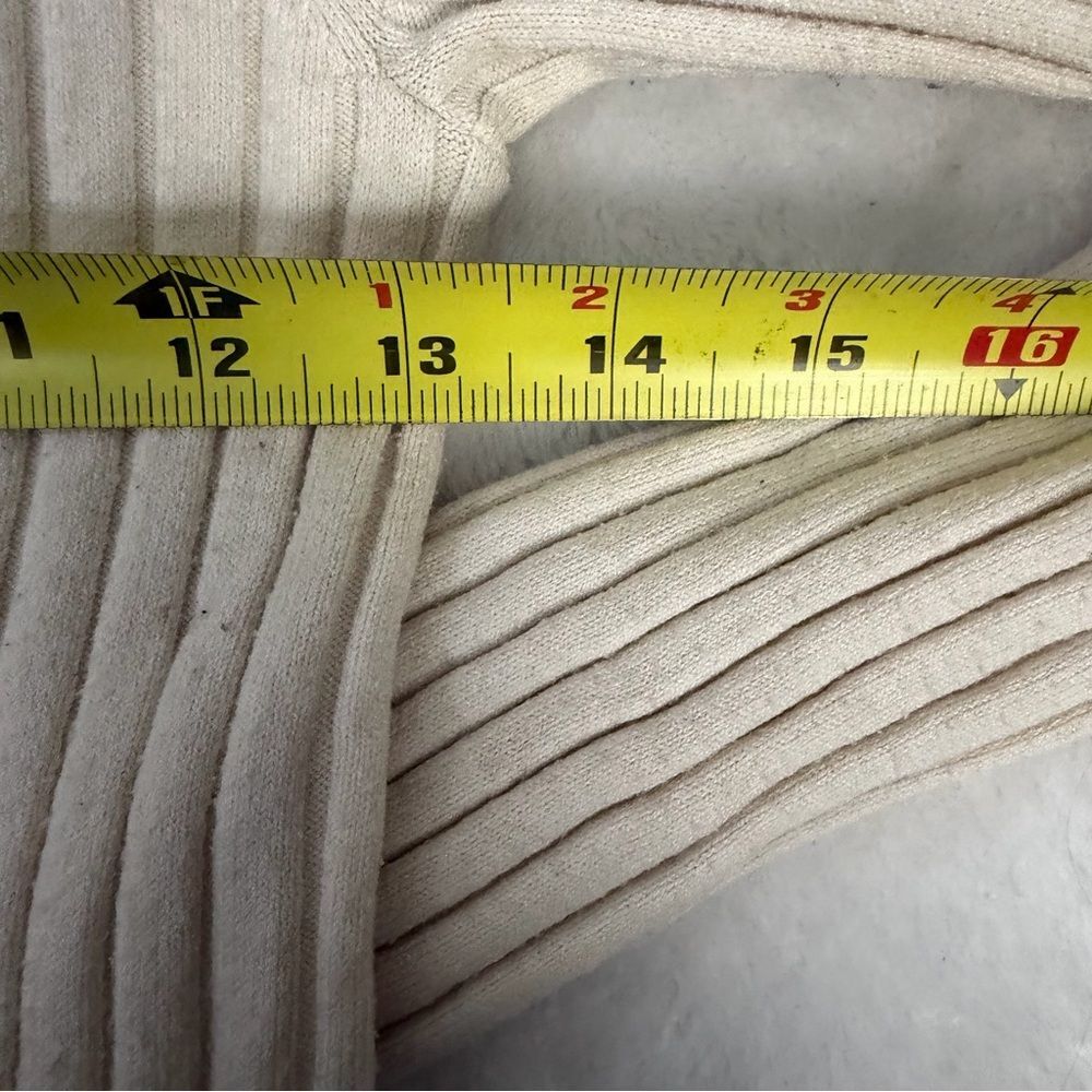 Aerie Ribbed Cream Button Up Cardigan - Picture 3 of 4